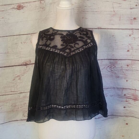 Free People FP One Flaw Away Back Crochet Tank Size XS - Picture 3 of 9